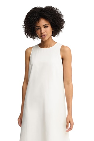 Robe longue regular en lin sans manches - Blanc
