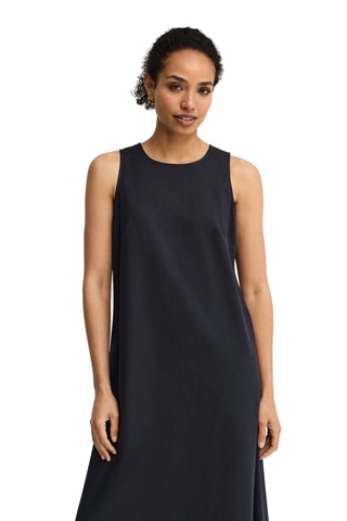 Robe longue en lin sans manches - Bleu marine
