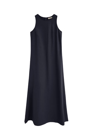 Robe longue en lin sans manches - Bleu marine