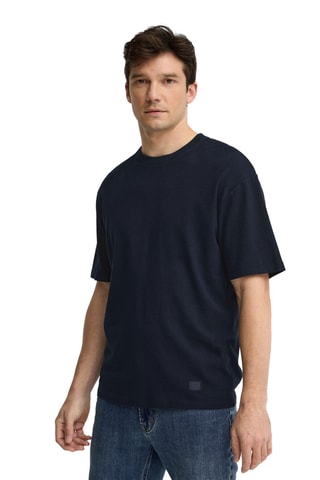 T-shirt loose en lin - Bleu marine