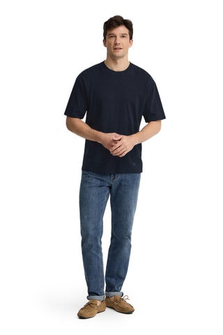 T-shirt loose en lin - Bleu marine