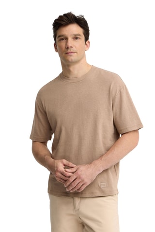T-shirt loose en lin - Marron clair