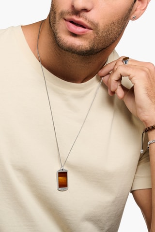 Pendentif - Argent et œil-de-tigre