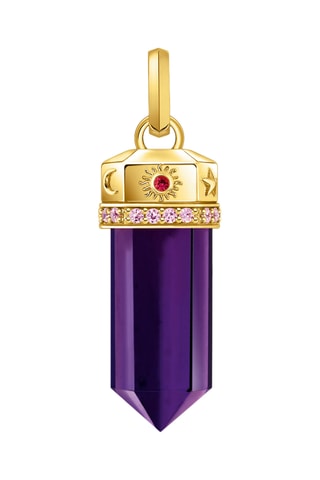 Pendentif - Plaqué or jaune et améthyste