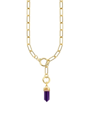 Pendentif - Plaqué or jaune et améthyste