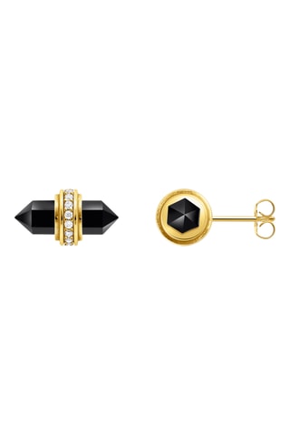 Puces - Plaqué or jaune et onyx