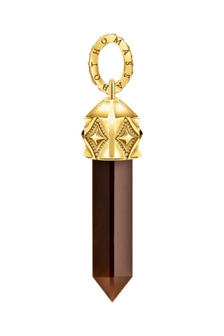 Pendentif - Plaqué or jaune et œil-de-tigre