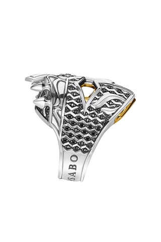 Bague - Plaqué or jaune et plaqué or blanc