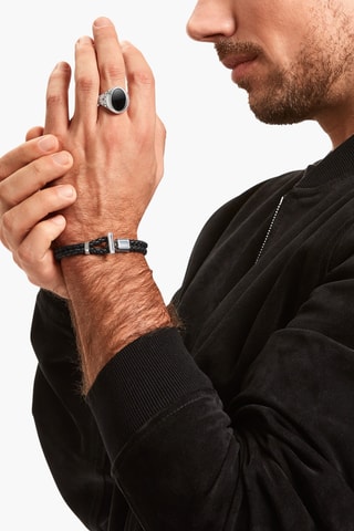 Bague - Argent et onyx