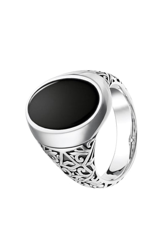 Bague - Argent et onyx