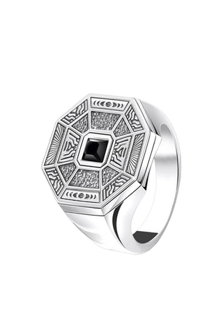 Bague - Argent et onyx