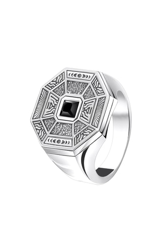 Bague - Argent et onyx