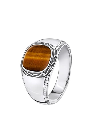 Bague - Argent et œil-de-tigre