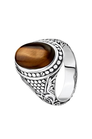 Bague - Argent et œil-de-tigre