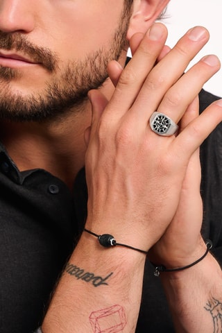 Bague - Argent et onyx