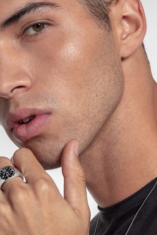 Bague - Argent et onyx