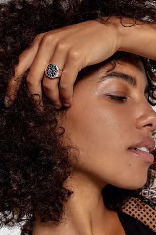 Bague - Argent et onyx
