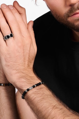 Bague - Argent et onyx