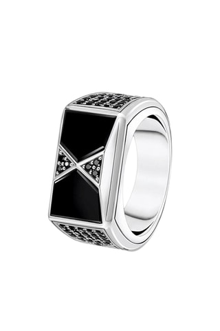 Bague - Argent et onyx