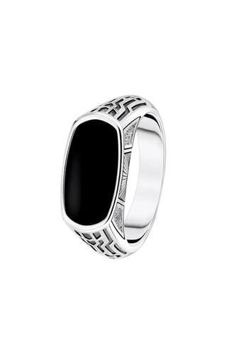 Bague - Argent et onyx