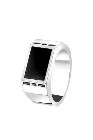 Bague - Argent et onyx