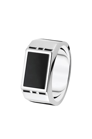 Bague - Argent et onyx