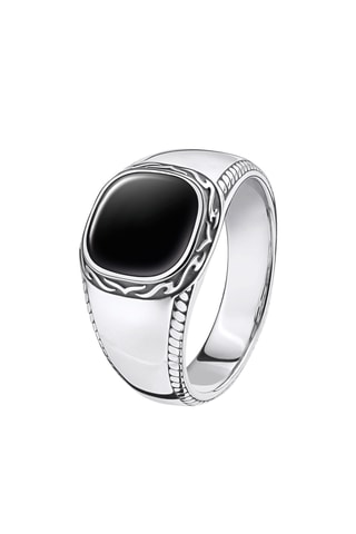 Bague - Argent et onyx