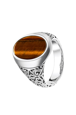 Bague - Argent et œil-de-tigre