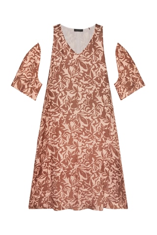 Vestido midi de ramio - Blanco