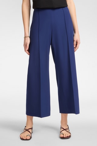 Pantalón recto 7/8 de tiro alto - Azul