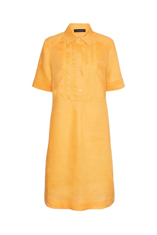 Vestido recto de lino - Naranja