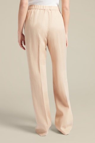 Pantalón regular fit de lino - Beige