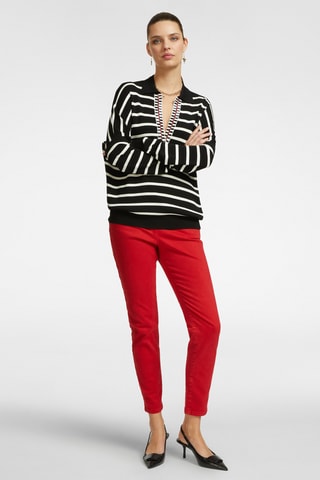 Pantalón slim fit 7/8 - Rojo