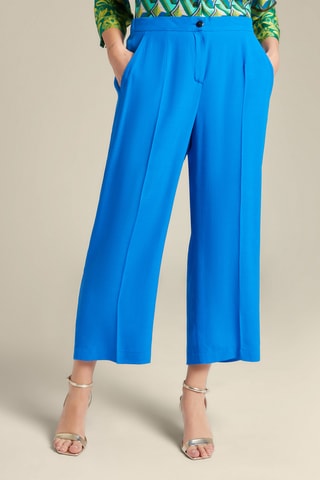 Pantalón recto 7/8 de tiro alto - Azul