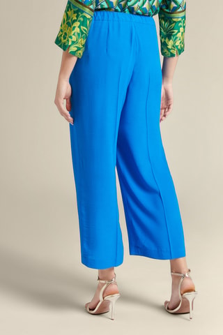 Pantalón recto 7/8 de tiro alto - Azul