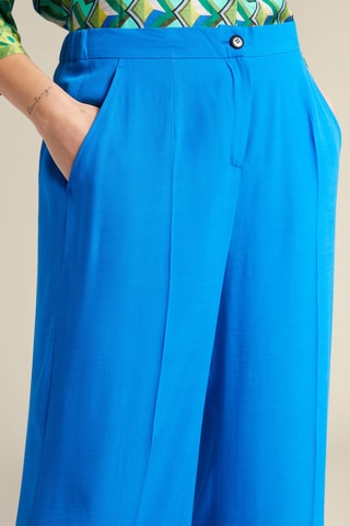 Pantalón recto 7/8 de tiro alto - Azul
