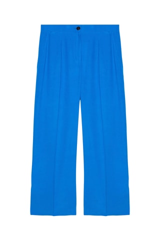 Pantalón recto 7/8 de tiro alto - Azul