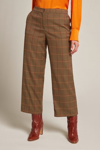 Pantalón recto 7/8 - Rojo, marrón y naranja