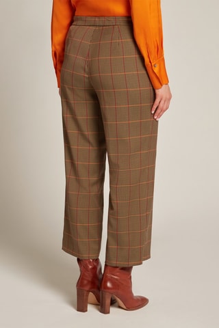 Pantalón recto 7/8 - Rojo, marrón y naranja