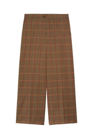 Pantalón recto 7/8 - Rojo, marrón y naranja