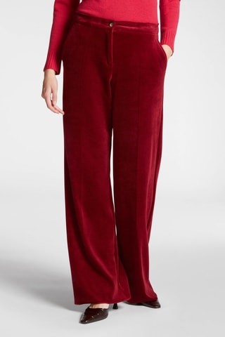 Pantalón palazzo de terciopelo - Rojo