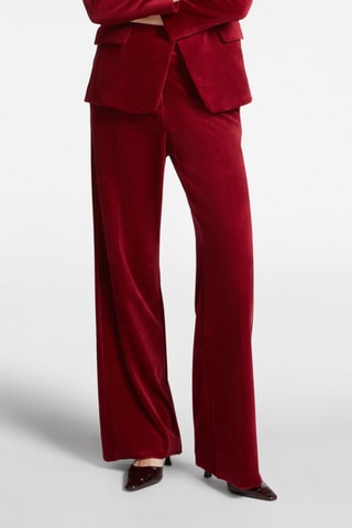 Pantalón palazzo de terciopelo - Rojo