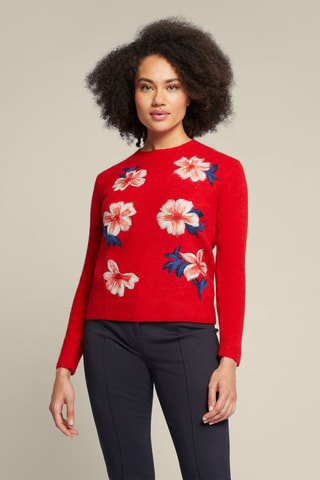Jersey de alpaca y lana - Blanco, rojo y azul