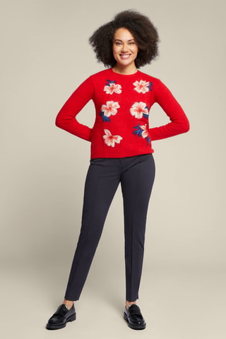 Jersey de alpaca y lana - Blanco, rojo y azul
