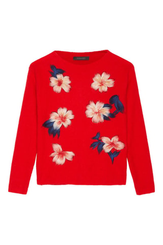 Jersey de alpaca y lana - Blanco, rojo y azul