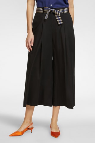 Pantalón ancho 7/8 de tiro alto - Negro