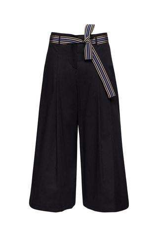 Pantalón ancho 7/8 de tiro alto - Negro