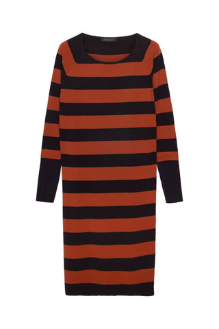 Vestido jersey - Negro y naranja