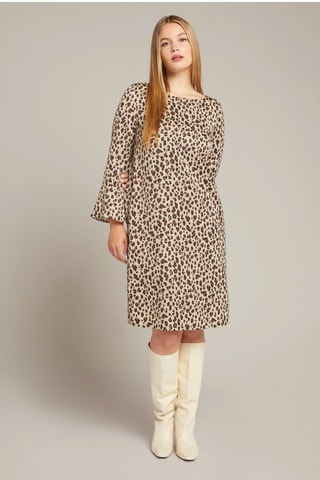 Vestido trapecio - Negro y beige