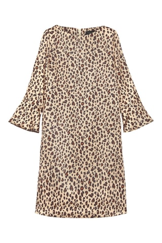 Vestido trapecio - Negro y beige